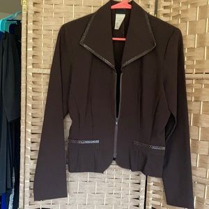 Judy Knapp Cal. 2pc  Vintage Brown snake skin detail on collar & pockets. TLC.